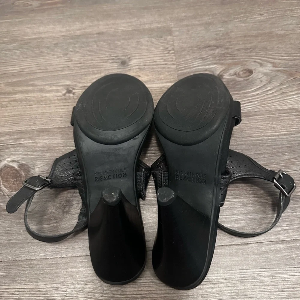 Black KENNETH COLE REACTION Ankle Strap Leather Women Shoes - Size 7.5 - Picture 6 of 14